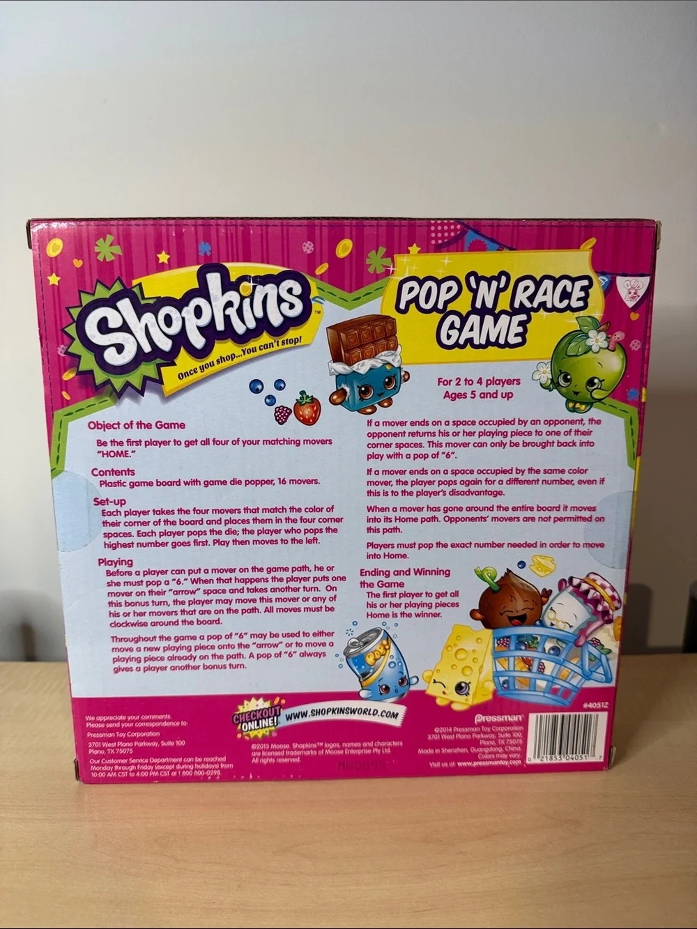 Shopkins Pop 'N' Race Game - Pink and Yellow